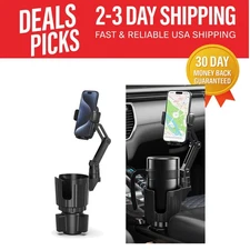Luxury Adjustable Car Phone Mount & Cup Holder Expander with Non-Slip Grip