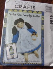 MCCALL'S 4186 SEWING PATTERN SOPHIE DOLL & HER CLOTHES PLAYMATE DOLL & CLOTHES