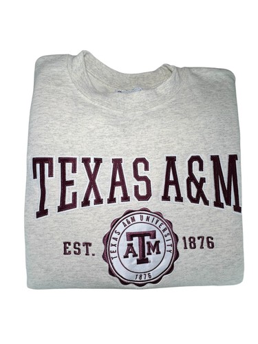 Champion Texas A&M Crewneck Sweatshirt Embroidered Aggies Logo Large - Picture 6 of 8