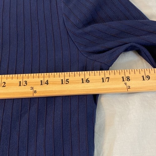 Cremieux geripptes marineblaues Fit & Flare Glockenärmel Kleid Größe Medium - Bild 5 von 8
