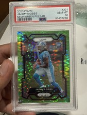 2023 Panini Prizm - Rookies Jahmyr Gibbs #331 Neon Green Pulsar Prizm (RC)