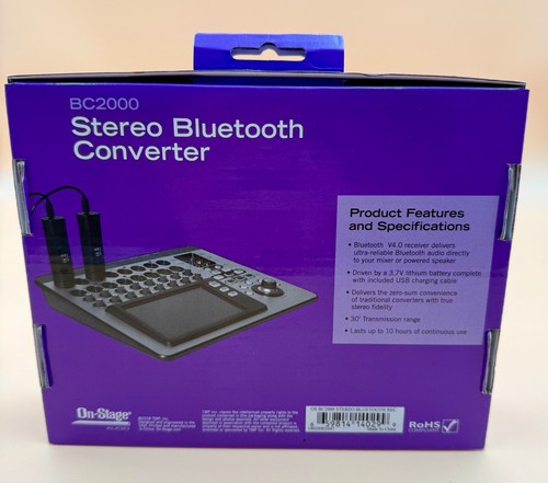 On-Stage Stands BC2000 Stereo Bluetooth Receiver - Picture 2 of 2
