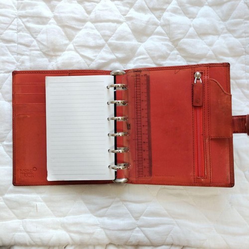 MONTBLANC Sistema Notebook Cubierta Cuero Marrón 6 Agujeros Sin Caja Usado - Imagen 4 de 10