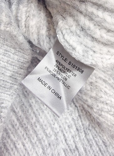 78 & Sunnny Gray Soft Cable Knit Pullover Crewneck Sweater Women's Size Medium - Picture 4 of 5