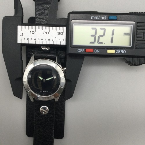 Fossil Big Tic Uhr Damen 32mm Edelstahl Leder Manschette Zählung Sek neue Batterie - Bild 13 von 15