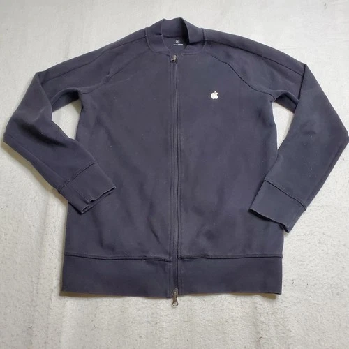 Apple Mens Full Zip Bomber Jacket Black Corporate Employee Swag Size Medium - product listing photo