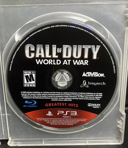 Call of Duty: World at War Greatest Hits (Sony PlayStation 3, 2010) Disc Only
