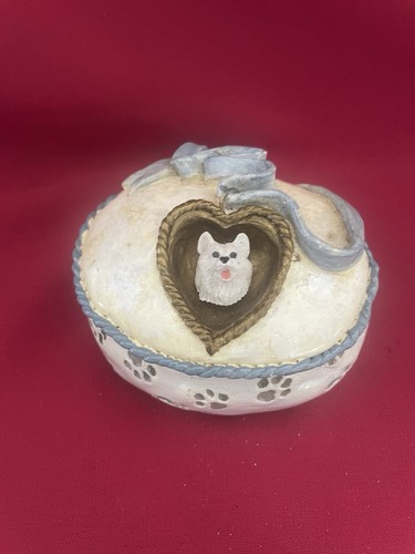 Samoyed Dog Trinket Box by Conversation Concepts With Dogs Prayer on Inside Lid. - Picture 1 of 6