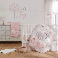 Levtex Baby - Colette Crib Bed Set - Baby Nursery Set - Grey Pink White - Uni...