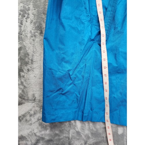 Vintage 80s Saxton Hall Double Breasted Trench Coat Size 14 Blue Tie Raincoat - Foto 12 di 13