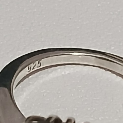 Sterling Silver 925 Square White Lab Opal & CZ Ring October Birthstone Size 3 - Picture 3 of 15