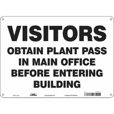 CONDOR 472C75 Safety Sign, 10 in Height, 14 in Width, Aluminum, Horizontal