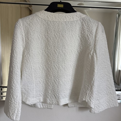 Just White SE Women's White cropped Jacket. Textured.Cruise. Cover up.40. UK 14. - Picture 4 of 4