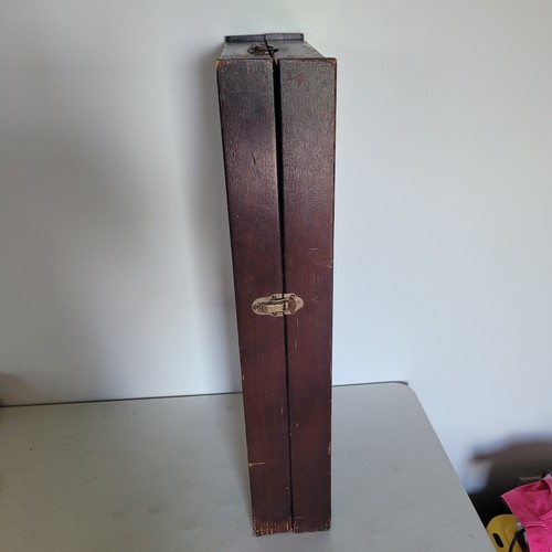 Vintage Portable Wood Folding Sewing Spool Thread Cabinet Organizer - Picture 3 of 7
