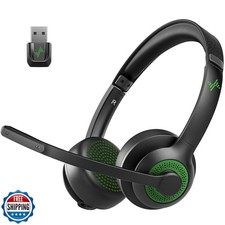 JIAMQISHI Wireless Headset with AI Noise Cancelling Microphone Bluetooth Head