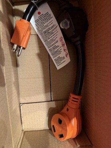 Protector de sobrecarga adaptador RV de 30 amperios a 110 voltios con disyuntor, 30 amperios  - Imagen 2 de 3