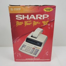 Sharp EL1197P Two-Color Printing Desktop Calculator Black/Red New Damaged Box