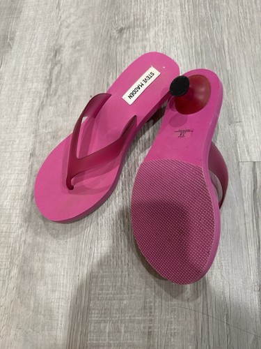 Steve Madden Y2K Damen-Flip-Flop-Sandalen rosa Gummi Pfennigabsatz Größe 7,5 - Bild 5 von 7