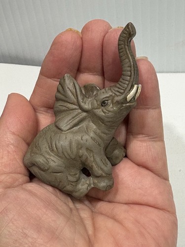 Vintage Glücksrüssel hoch Elefant Statuen Figur Wohndeko Geschenk - - Bild 7 von 9