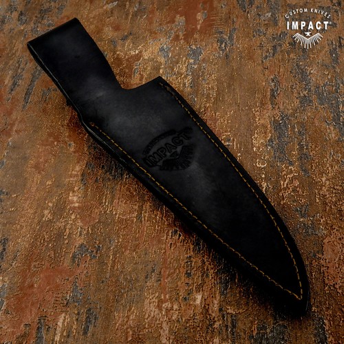 IMPACT CUTLERY RARE CUSTOM FULL TANG D2 CHEF SKINNING KNIFE BULL HORN HANDLE - Picture 9 of 10