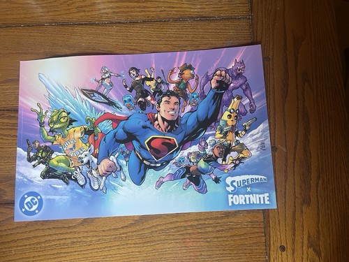 SDCC 2025 DC Exclusive Superman X Fortnite Poster 11”x17” Rare Promotional Print - Picture 3 of 7