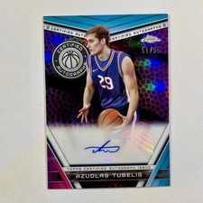 2023-24 Topps Chrome #CA-AT Azuolas Tubelis Auto Rookie Pink Refractor /55 76ers
