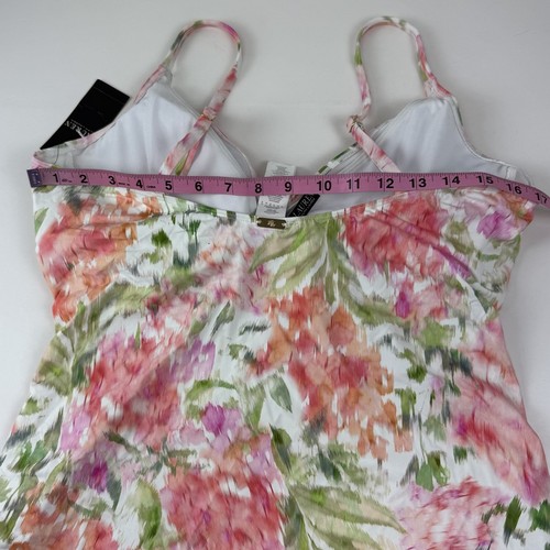 Lauren Ralph Lauren Tankini Top Womens Size US 16 Pink Green Floral NWT - Picture 8 of 10