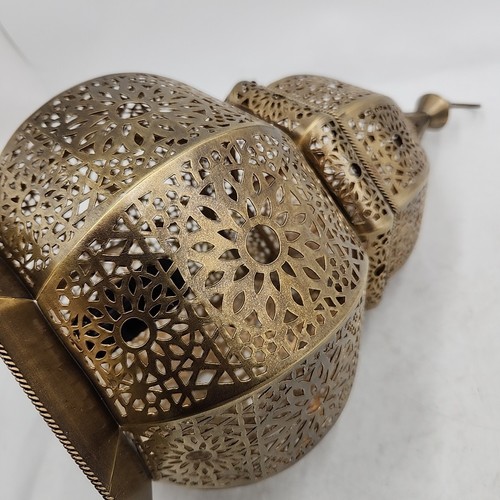 Moroccan Floor Lamp Brass Moroccan Lantern 14" Height - Picture 7 of 8