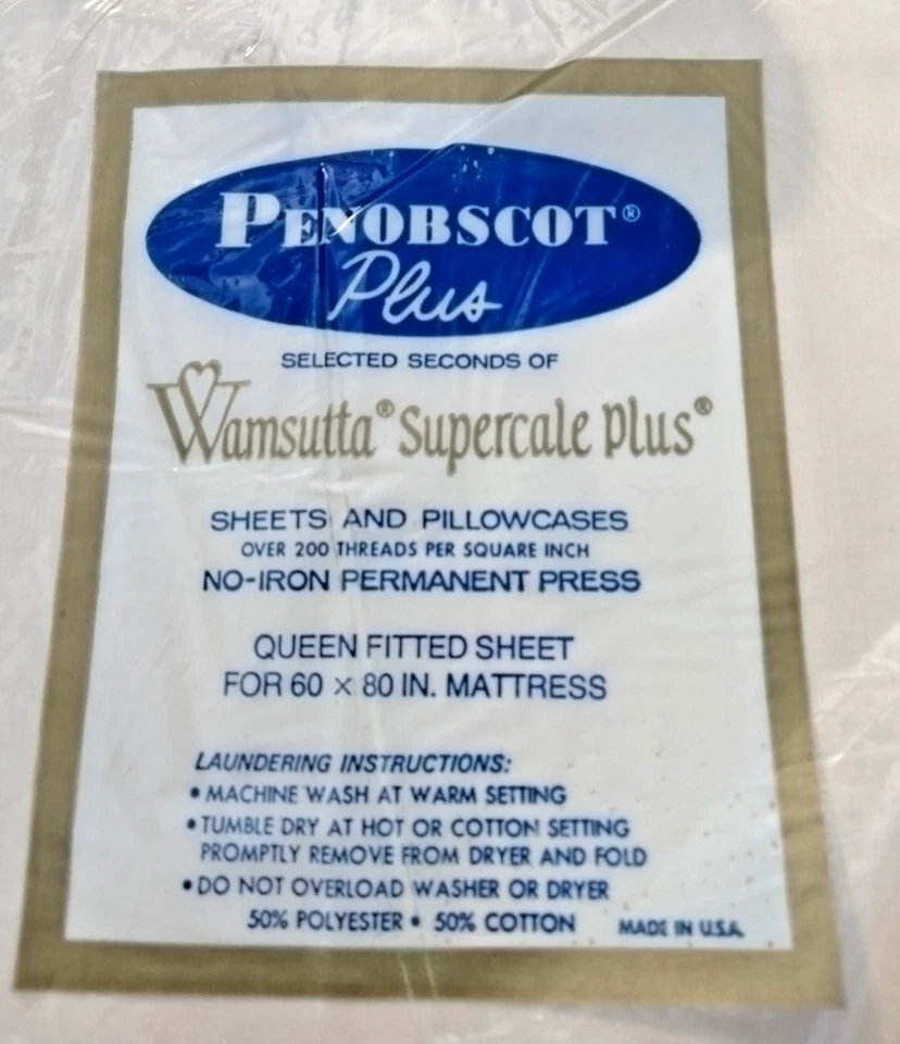 Wamsutta Ivory Eyelet Queen Flat+ Fitted Sheet Set+ Cases NOS 2nds Cottage Core - Image 2 of 4