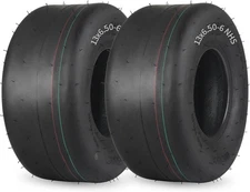 (2 Pack) 13x6.50-6 Tubeless Lawn Mower Tire, 13x6.5-6 Riding Smooth 