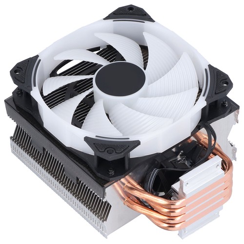 CPU Cooler Pure Copper 4 Heat Pipe Silent Computer CPU Cooling Fans For Inte NEW - Afbeelding 2 van 12
