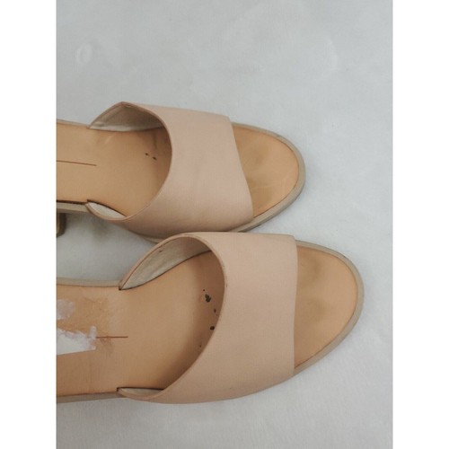 Tacones Dolce Vita con correa al tobillo para mujer talla 8 cuero nude punta abierta tacón bloque - Imagen 8 de 9