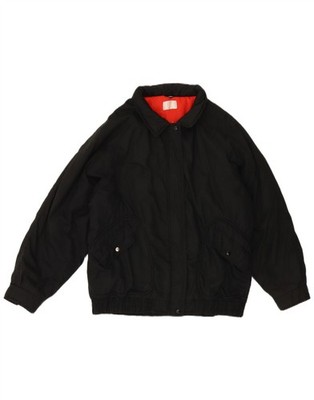 Vintage Damen Windbreaker Jacke UK 18 XL Schwarz Polyethylen BC01