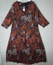 Attitudes By Renee Maxi Dress Women's 3X Petite Reversible Travel Comfort Fall