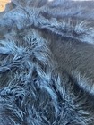 Z Gallerie Faux Fur Ivory Teal Throw Blanket 54x60 Velvet Lined
