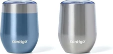 Contigo River North Stainless Steel Wine Tumbler Splash-Proof Lid 12oz Blue Ice