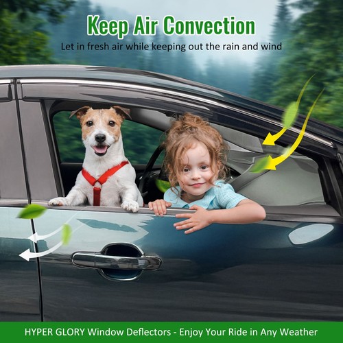 Fits 2007-2018 Jeep Patriot Acrylic Window Visors Rain Guard Deflector Tape On - Picture 5 of 8