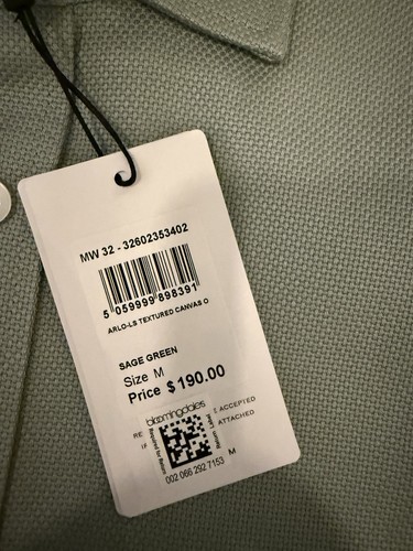 NWT Reiss mens green pique pocketed shirt, sz. M ($190) - Picture 5 of 7