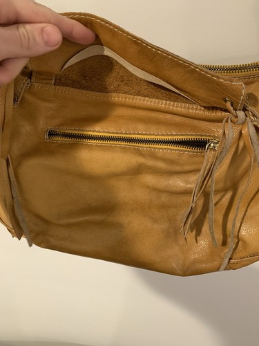Bolso de Hombro Sundance de Cuero Marrón Cartera con Borlas Hecho en Italia Raro - Imagen 4 de 10