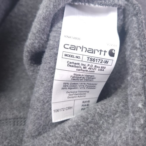 Carhartt Rain Defender Hoodie Small 4-6 Relaxed Fit Midweight Charcoal Gray - Picture 6 of 6