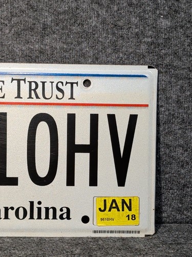 2018 SOUTH CAROLINA License Plate Tag #9610HV "IN GOD WE TRUST"  - Picture 4 of 5