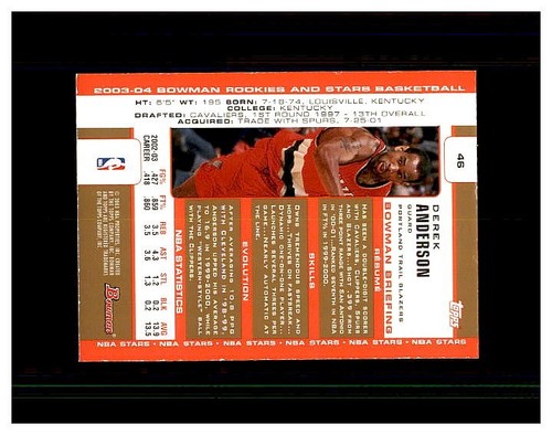 2003-04 BOWMAN GOLD BASKETBALL YOU PICK SEE SCANS STARS,ROOKIES H.O.F. ERS - Picture 43 of 137