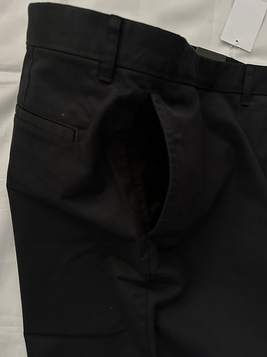 14th & Union pantalones cortos planos de mezcla de algodón, ajuste regular talla 38, negros, nuevos con etiquetas - Imagen 5 de 11