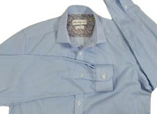 Robert Graham X Mens Tailored Fit Long Sleeve Button Front Shirt 39 - 15.5 Blue
