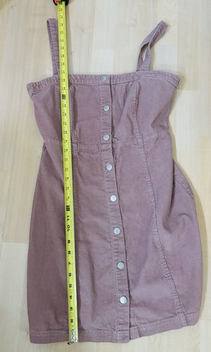 Cord Overall Kleid Junior Große Damen S Pullover Knopfleiste Dusty Rose Rosa - Bild 17 von 18