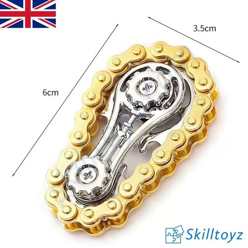 Pocket Sprocket 2 Gear Bike Chain Fidget Spinner Flywheel Adult EDC Gadget - UK - Picture 12 of 15