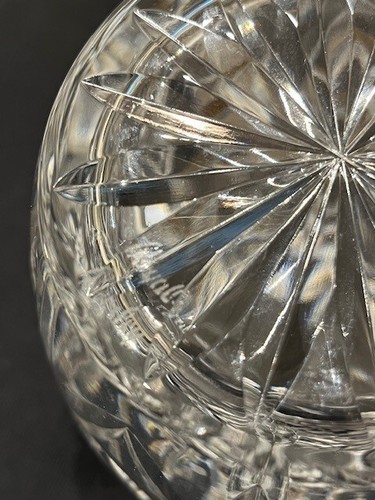 Lead Crystal Cut Glass Decanter(13.5"/34cm) & Brandy Glasses x 3, Royal Brierley - Picture 7 of 8