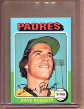 1975 TOPPS MINI DAVE ROBERTS # 558 (EX-EX/MT) CREASE FREE