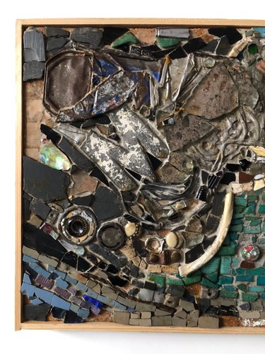 Vintage 1980er Jahre Mixed Media an Bord abstrakte Kunstkomposition - Bild 6 von 8