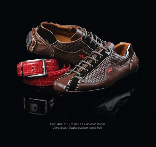 Añel Racer Collection ~ Italy Handmade 43,5 US 10 Fahrschuhe braun Leder - Bild 12 von 12